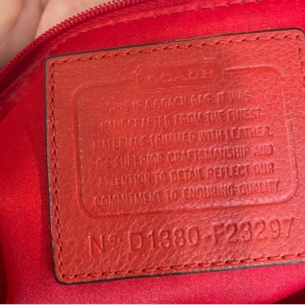 Coach Park Signature Carrie Tote Shoulder Bag Purse ~Vermilion~ EUC - Picture 6 of 10